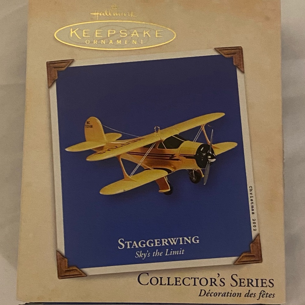 Nice Rare 2002 Hallmark "Staggerwing” Ornament 6 In Sky’s the Limit Series